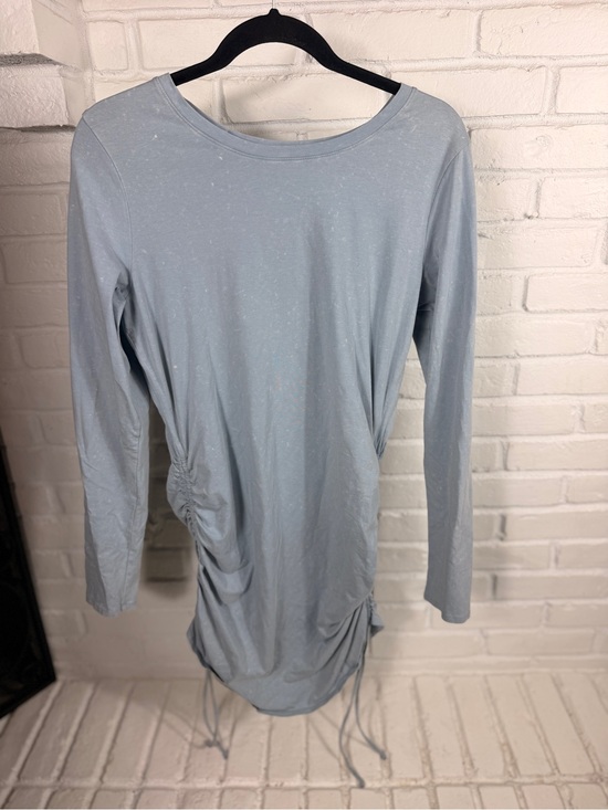 PINK Victoria's Secret Dresses & Skirts - PINK Victoria’s Secret Ruched Mini Dress Light Blue Long Sleeve Size L